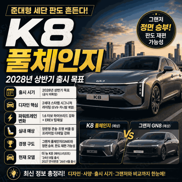 K8 풀체인지 2028 예상 디자인