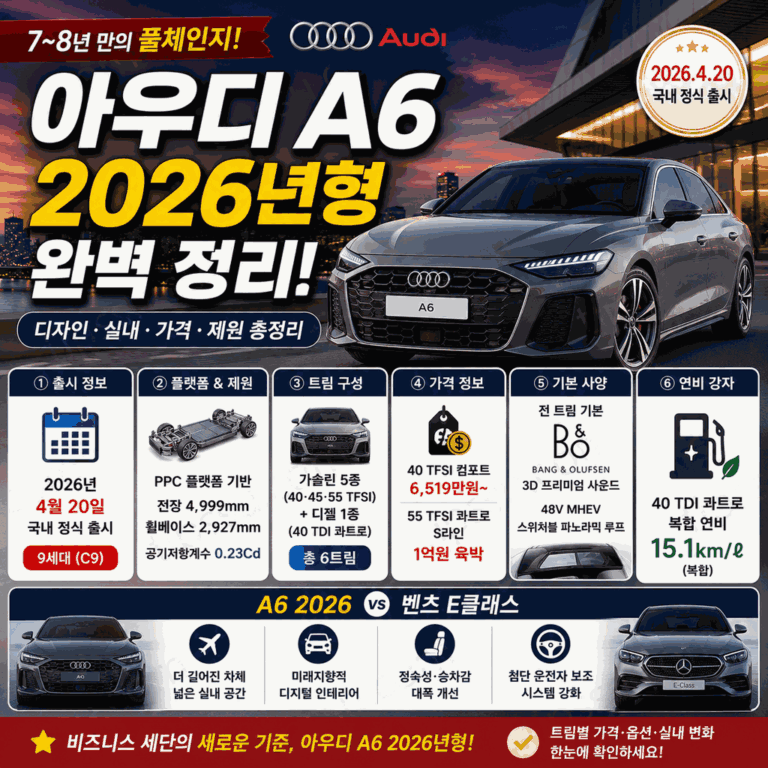 아우디 A6 풀체인지 2026