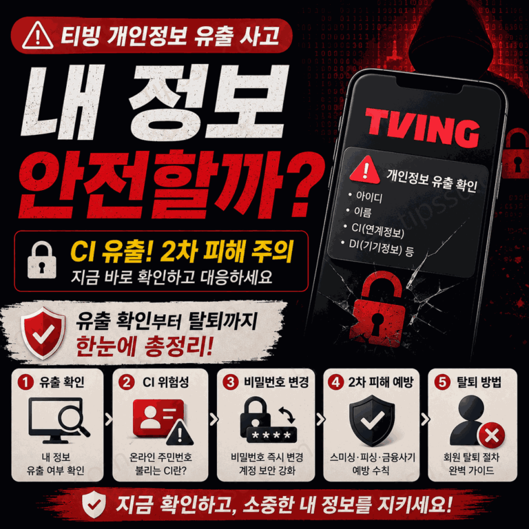 티빙 개인정보 유출 확인 방법