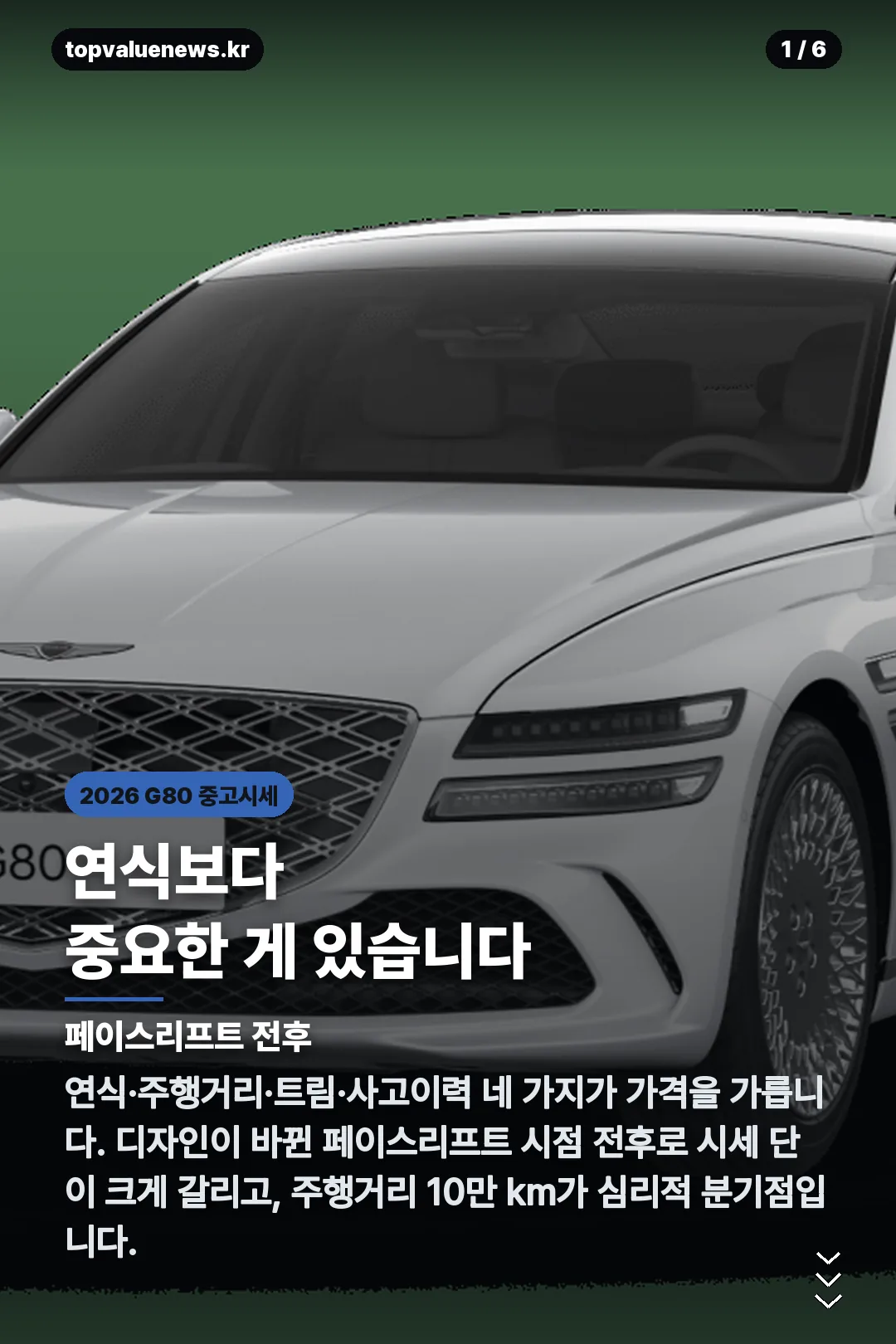 2026 G80 중고시세 카드뉴스 1