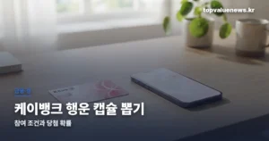 케이뱅크 행운 캡슐 뽑기 | 참여 조건과 당첨 확률 kbank-lucky-capsule-thumbe