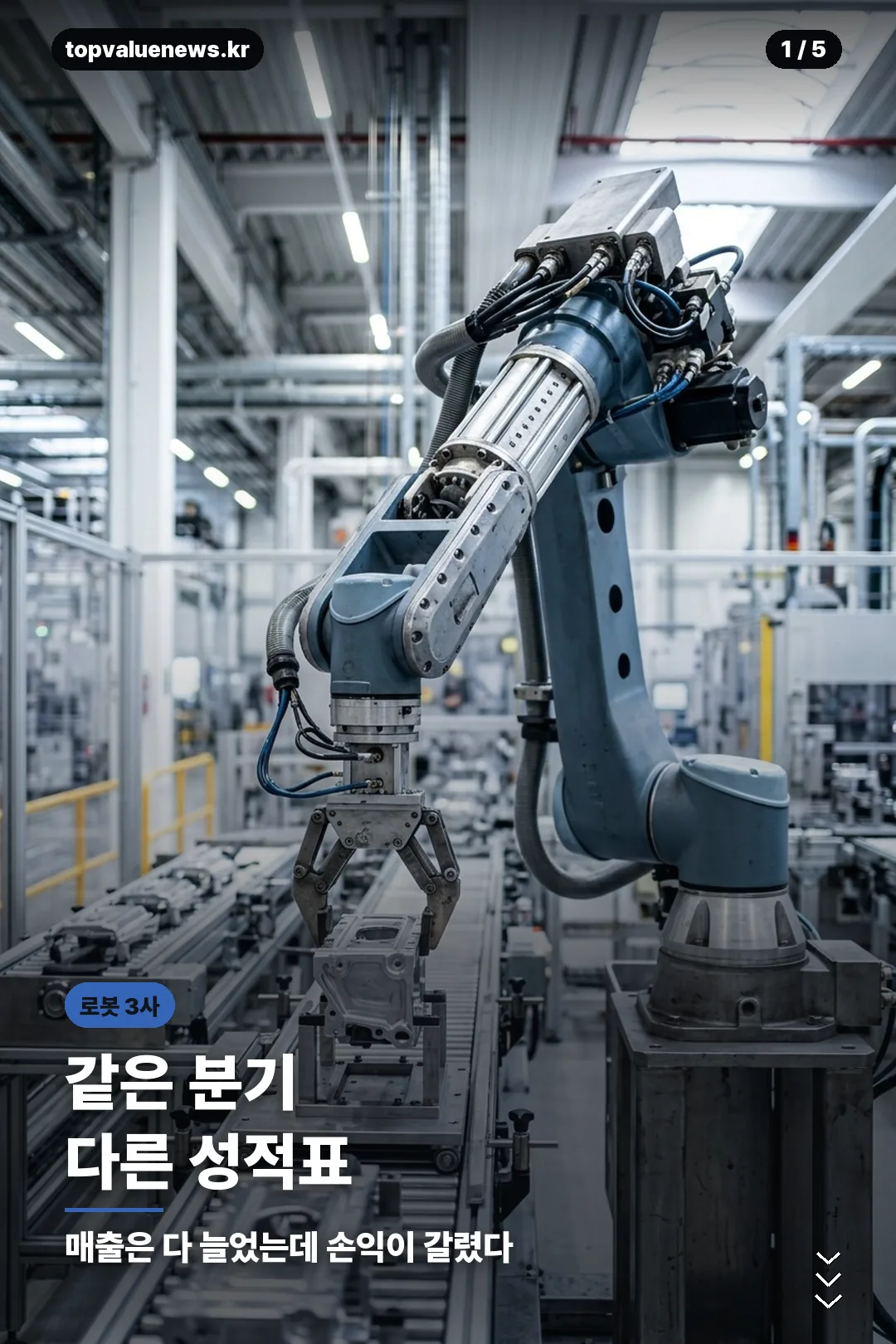 로봇 3사 2분기 실적 비교 카드 1