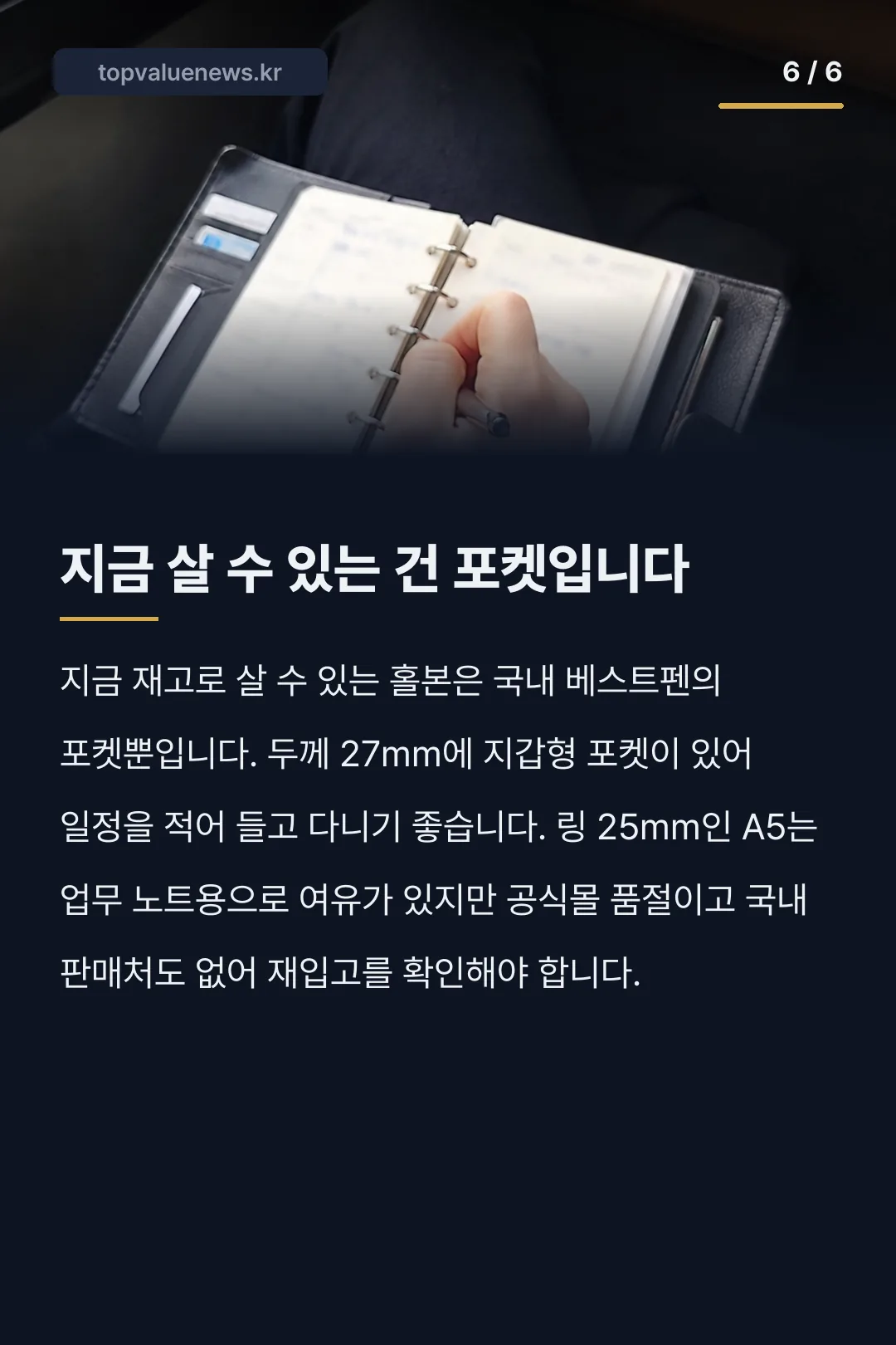 파일로팩스 홀본 가죽 다이어리 카드뉴스 6